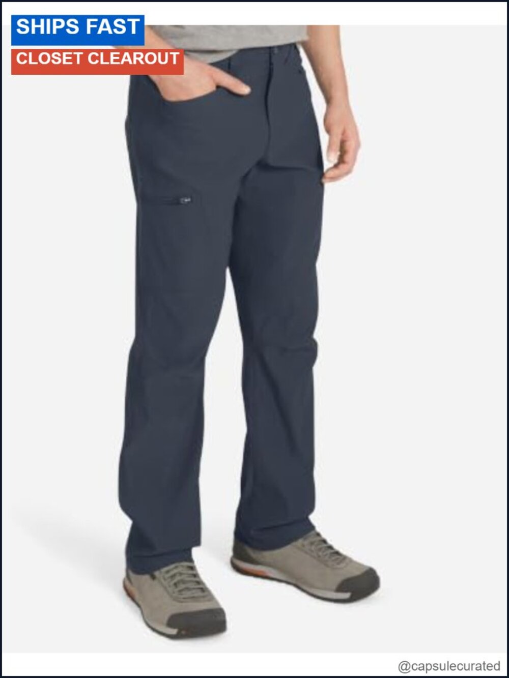 Men's Athletic Fit Ripstop Hiking Pants UPF 50+ StormRepel DWR Water Resistant